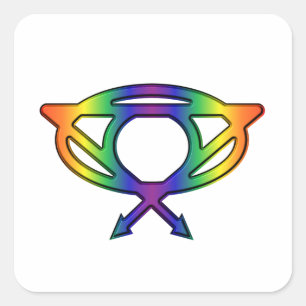 SUPERQUEEËRO LGBTQ Super Hero Symbool Vierkante Sticker