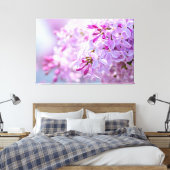 Superroze Lila bloemen Canvas Afdruk (Insitu (Slaapkamer))