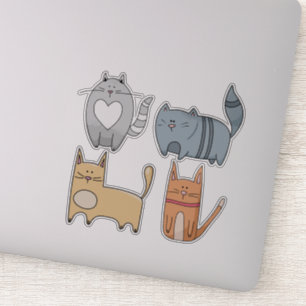 Superschattige CATS-set met 4 laptopstickers Sticker