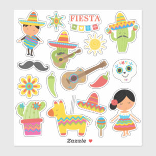 Superschattige Mexicaanse Fiesta-thema Sticker