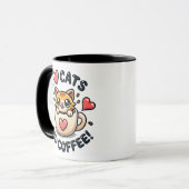 Superschattige oranje tabby katten en koffie mok (Voorkant links)