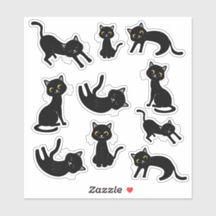 Superschattige zwarte katten sticker