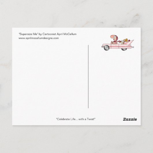 SUPERSIZE ME Carte postale par April McCallum (Dos)