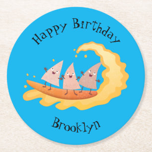 Supersnelle nachos-maïschips ronde kartonnen onderzetter