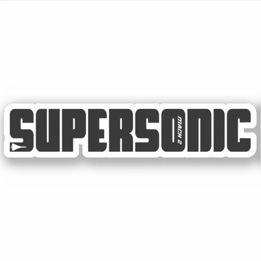 Supersonic Jet Vliegtuig Sticker (Voorkant)