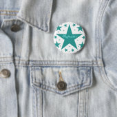Superstar-Button, Blauwgroen Ronde Button 5,7 Cm (In situ)