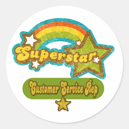 Superstar Customer Service Rep Ronde Sticker (Voorkant)