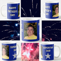 "Superstar Dad" Vaderdag Blauw/Grijs