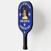 "Superstar Dad" Vaderdag Blauw/Zilver Pickleball Paddle (Links)