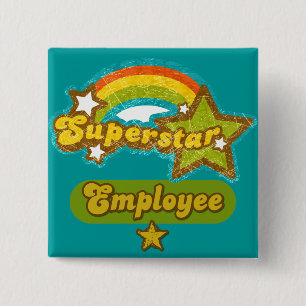 Superstar Employee Vierkante Button 5,1 Cm
