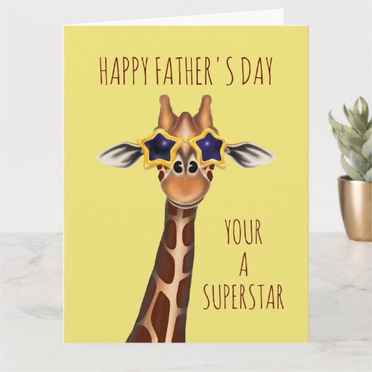 Superstar Girafe, Carte de la Fête des Pères Cool (Petite plante)