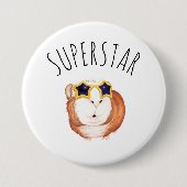 SUPERSTAR Happy Guinea Pig Ronde Button 7,6 Cm (Voorkant)