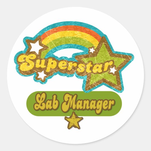 Superstar Lab Manager Ronde Sticker (Voorkant)