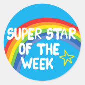 Superstar leerling van de week geweldige student ronde sticker (Voorkant)