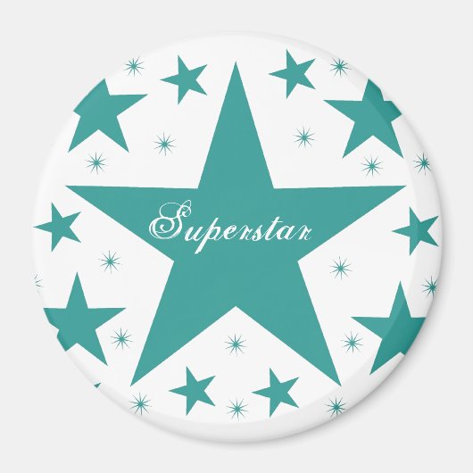 Superstar Magnet, Blauwgroen Magneet (Voorkant)