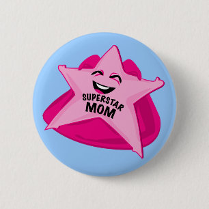 superstar mam grappige pin ronde button 5,7 cm