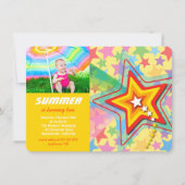 Superstar Rainbow Colorful Invitation de fête d'an (Devant)