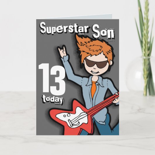 Superstar Son 11th verjaardagskaart Kaart (Voorkant)