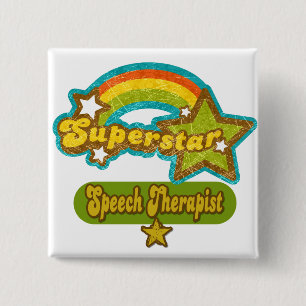 Superstar Speech Therapist Vierkante Button 5,1 Cm