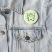 Superstar Swirls Button, Blauwgroen Ronde Button 5,7 Cm (In situ)