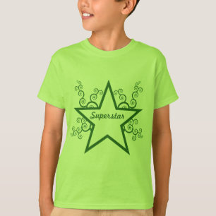 Superstar Swirls Kinder Shirt, Forest Green T-shirt