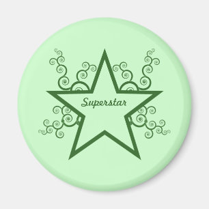 Superstar Swirls Magnet, Forest Green Magneet