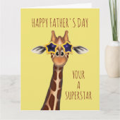 Superster Giraffe, Coole Vaderdagkaart Kaart (Voorkant)