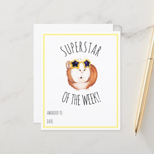 SUPERSTER VAN DE WEEK - Beloningscertificaat (Voorkant / Achterkant in situ)