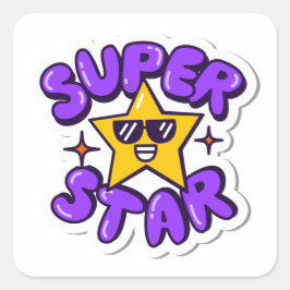 superster vierkante sticker