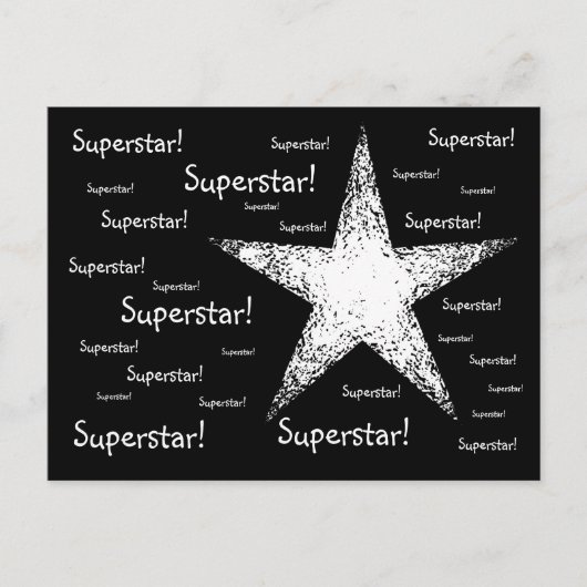 Superster! | Zwart Briefkaart (Voorkant)