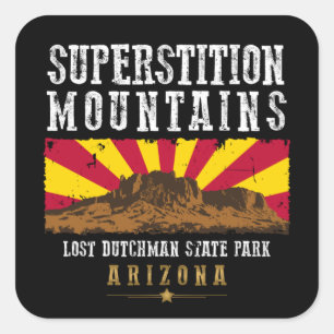 SUPERSTIESMOUNTAINEN ARIZONA VIERKANTE STICKER