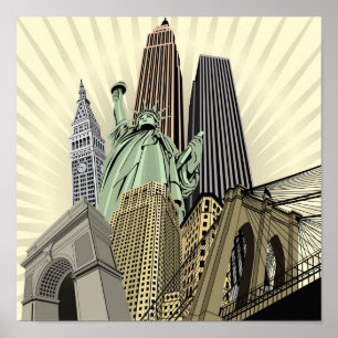 Superstijlvolle Cityscape NYC Poster