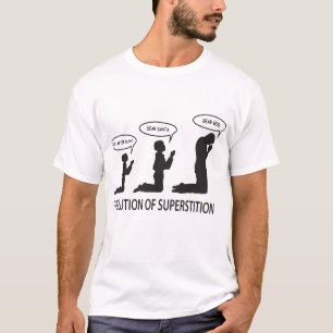 Superstitie Evolution Mannen Funny Atheist T-Shirt