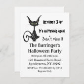 Superstitieux invitation de carte postale de chat (Devant / Derrière)