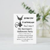 Superstitieux invitation de carte postale de chat (Debout devant)