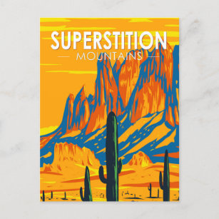 Superstition Montagnes Arizona Carte postale Vinta