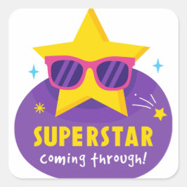 Superszar komt door vierkante sticker
