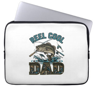 Supertolle vader baars vissen vintage vector ontwe laptop sleeve