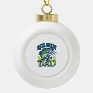 Supertrofe vader baars vissen vintage vector ontwe keramische bal ornament