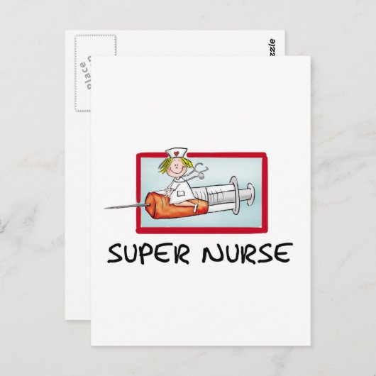 superverpleegkundige - Humorische Cartoon Verpleeg Briefkaart (Voorkant / Achterkant)