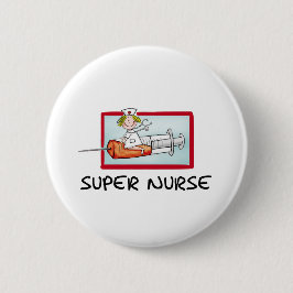 superverpleegkundige - Humorische Cartoon Verpleeg Ronde Button 5,7 Cm