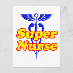 Superverpleegster met Caduceus Briefkaart