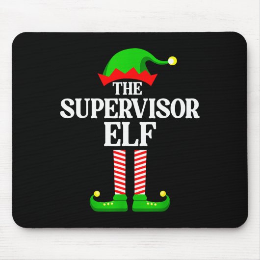 Supervisor Elf Family Matching Group Funny Christm Muismat (Voorkant)