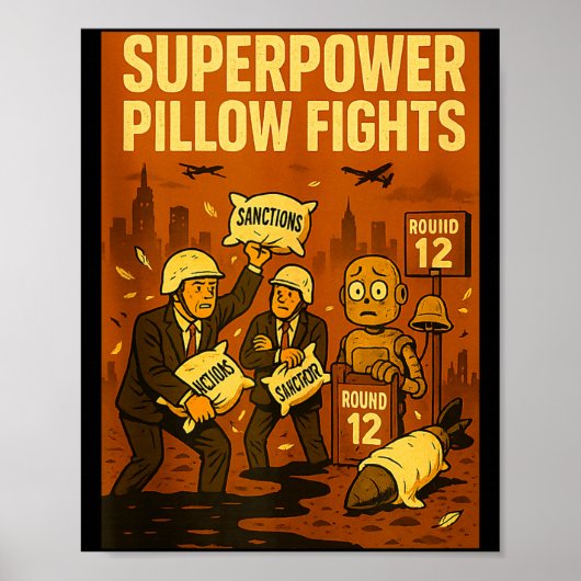 Superwer Llow Fights Funny Geolitical Satire Gift  Poster (Voorkant)