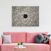Superzwaar zwart gat in het midden van een sterren canvas afdruk (Insitu (Woonkamer))