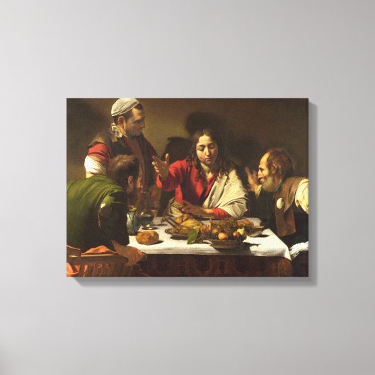 Supper at Emmaus - Caravaggio Canvas Afdruk (Voorkant)