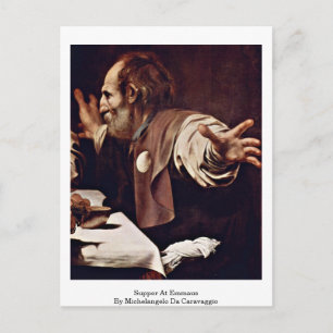 Supper at emmaus van Michelangelo da caravaggio Briefkaart