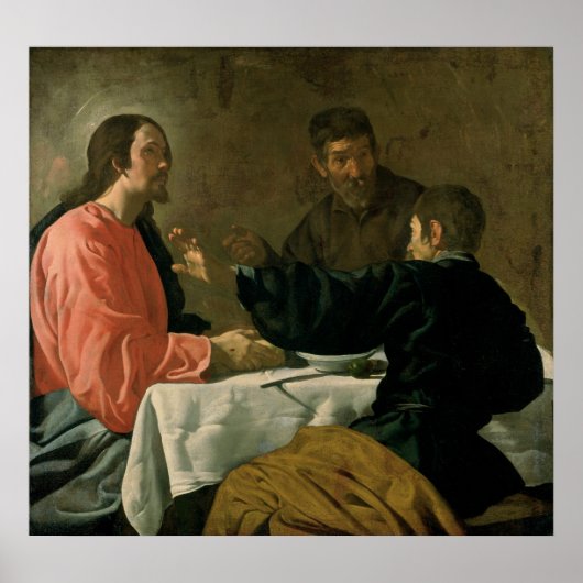 Supper bij Emmaus, 1620 Poster (Voorkant)