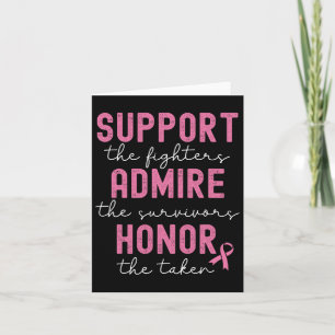 Support Admire Honor Breast Cancer Awareness Kaart