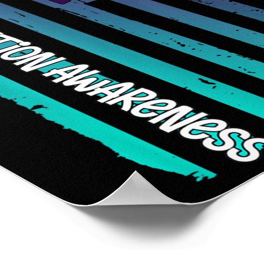 Support American Flag Ribbon Suicide Awareness For Poster (Hoek)